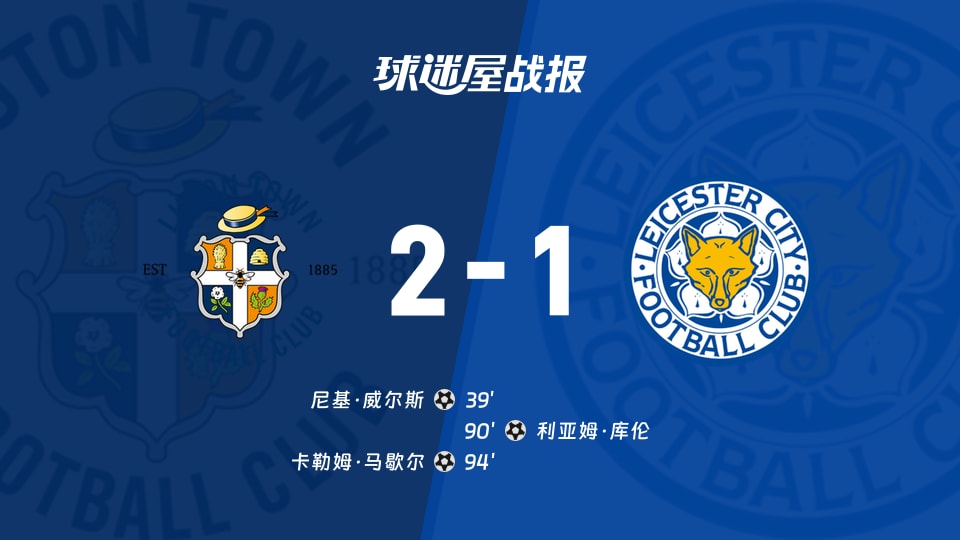 【英甲联赛第13轮】卢顿vs莱斯特城比赛结果：卢顿(2-1)莱斯特城比分战报(2026年10月24日)