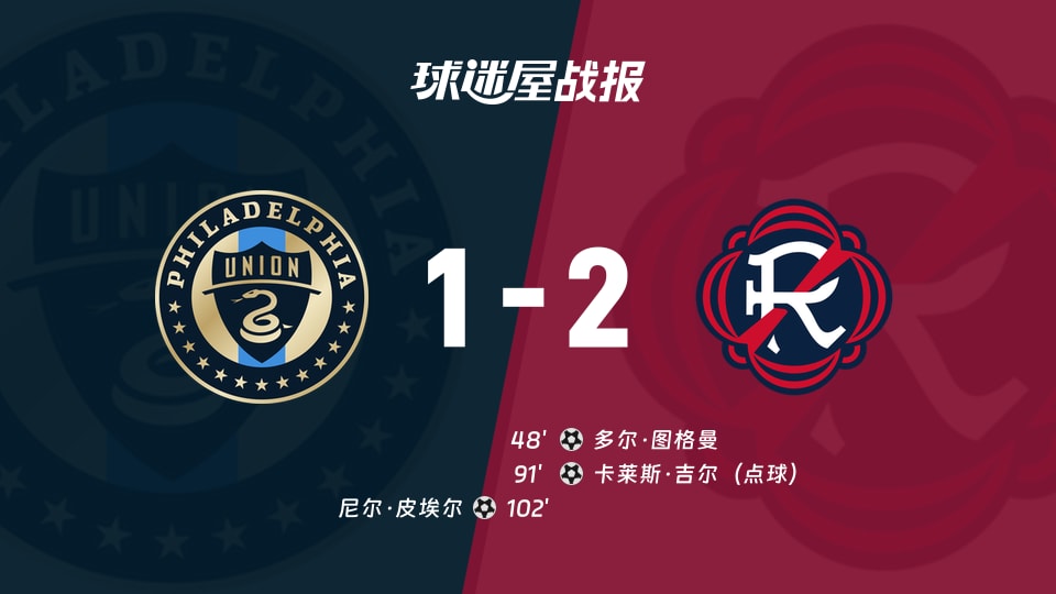 【美职联联赛第31轮】费城联合vs新英格兰革命比赛结果：费城联合(1-2)新英格兰革命比分战报(2026年10月25日)